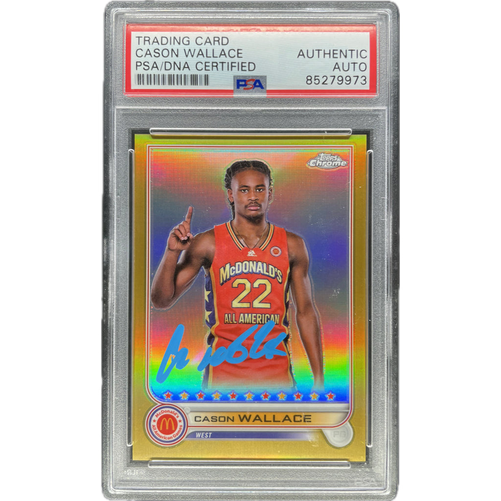 Cason Wallace - Topps Chrome McDonald's All American On-Card Auto PSA Graded Trading Card