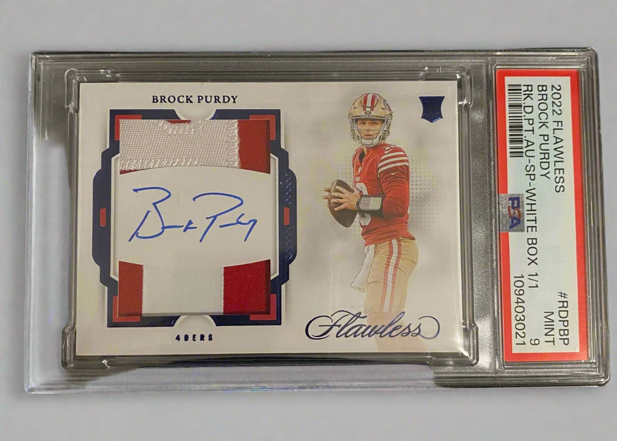 Brock Purdy - 2022 Flawless Rookie Patch Autograph 1/1 PSA Graded Trading Card