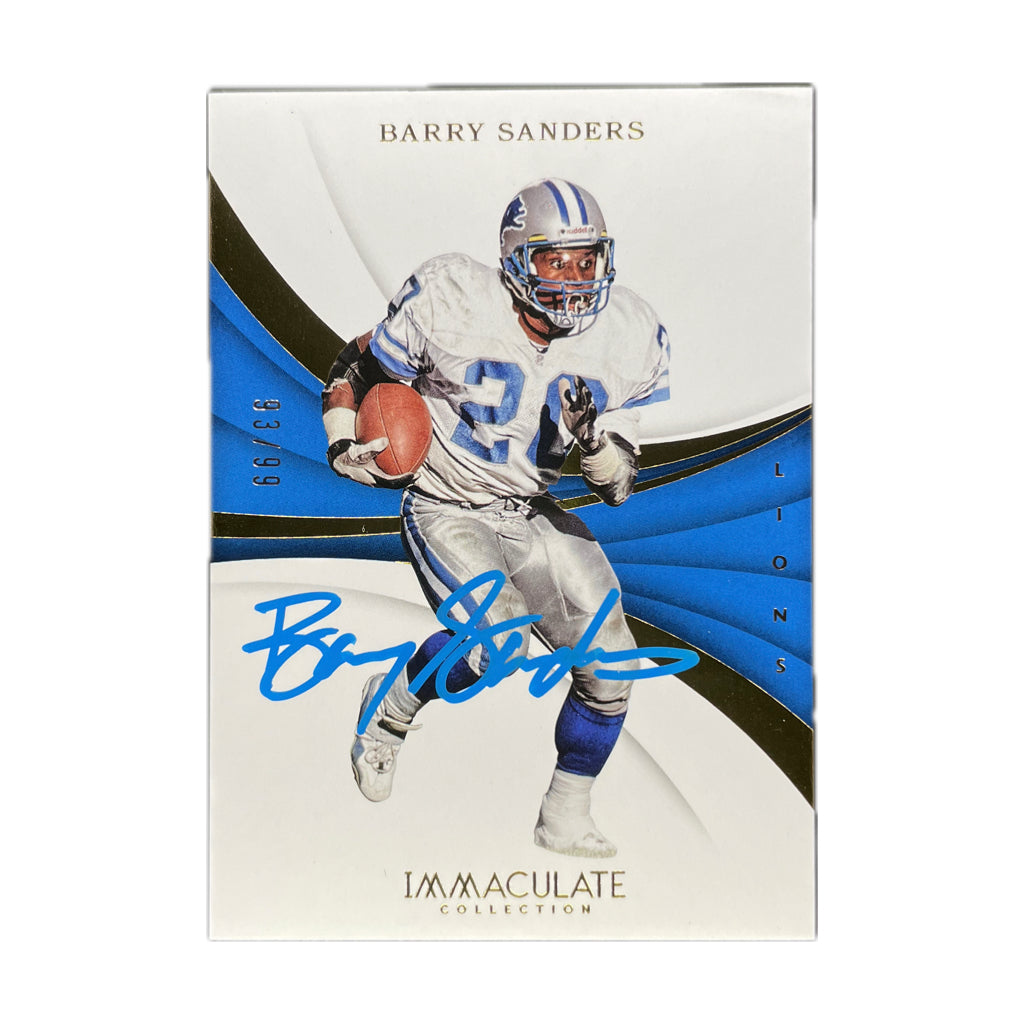Barry Sanders - 2018 Immaculate Collection On-Card Autograph 93/99