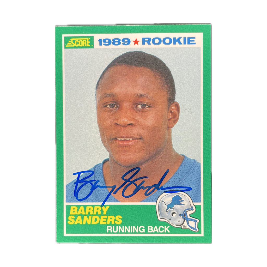Barry Sanders - 1989 Score Rookie On-Card Autograph