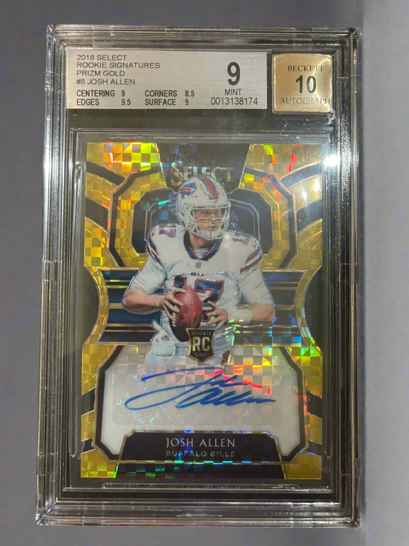 Josh Allen - 2018 Panini Select Rookie Card Prizm Gold #/10 Auto BGS Graded Trading Card