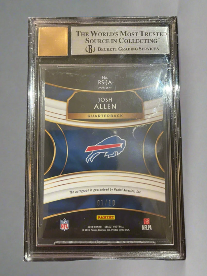 Josh Allen - 2018 Panini Select Rookie Card Prizm Gold #/10 Auto BGS Graded Trading Card