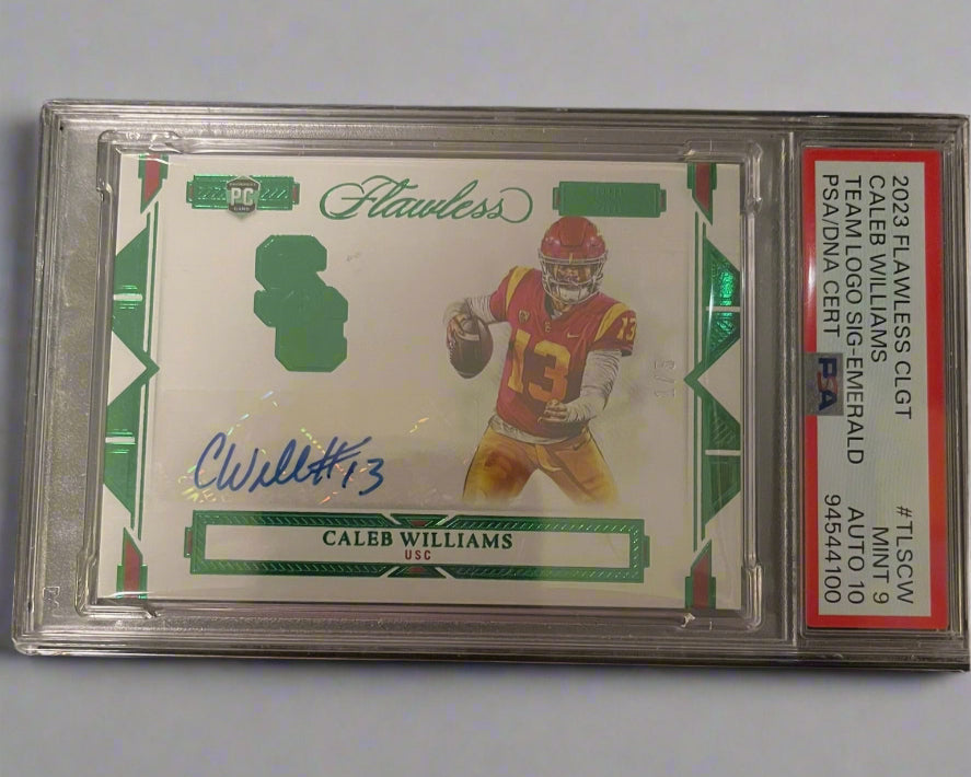 Caleb Williams - 2023 Flawless Collegiate Team Logo Auto PSA Graded Trading Card