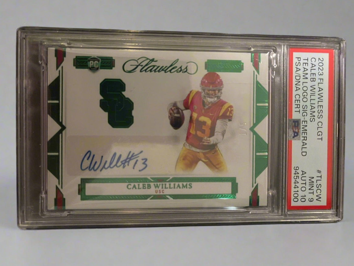 Caleb Williams - 2023 Flawless Collegiate Team Logo Auto PSA Graded Trading Card