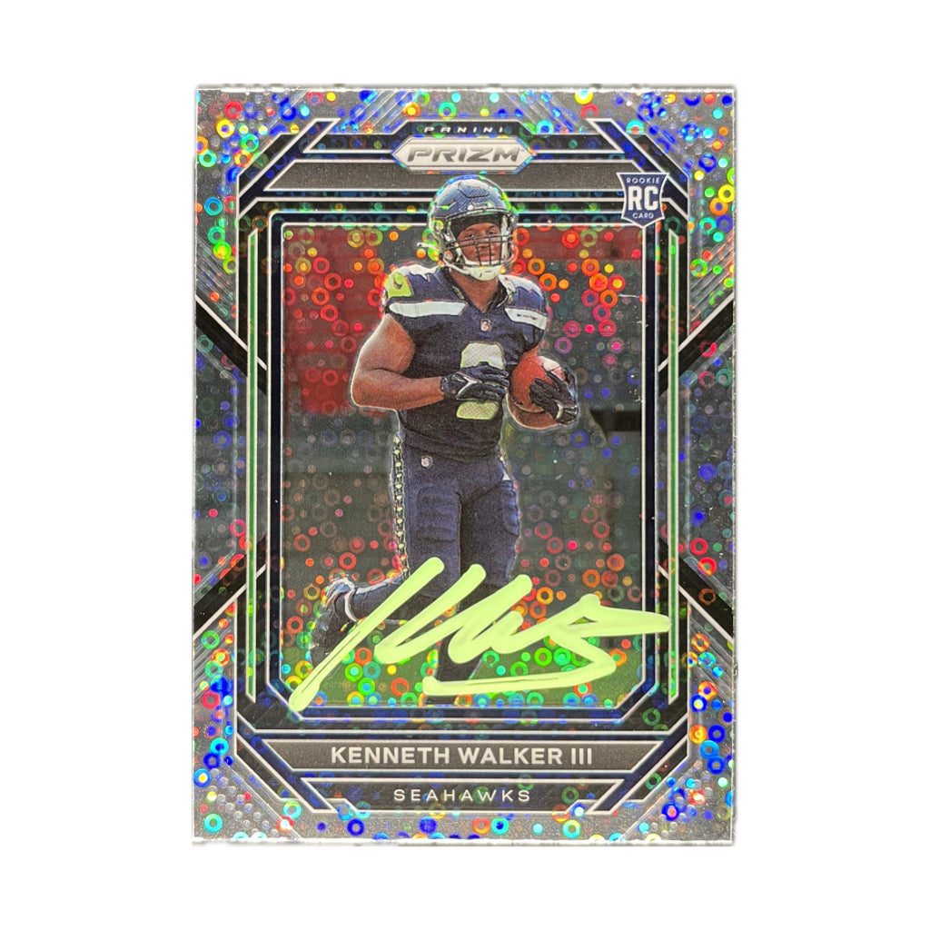 Kenneth Walker III - 2022 Prizm No Huddle Silver Disco On-Card Autograph - Beckett Authenticated Trading Card