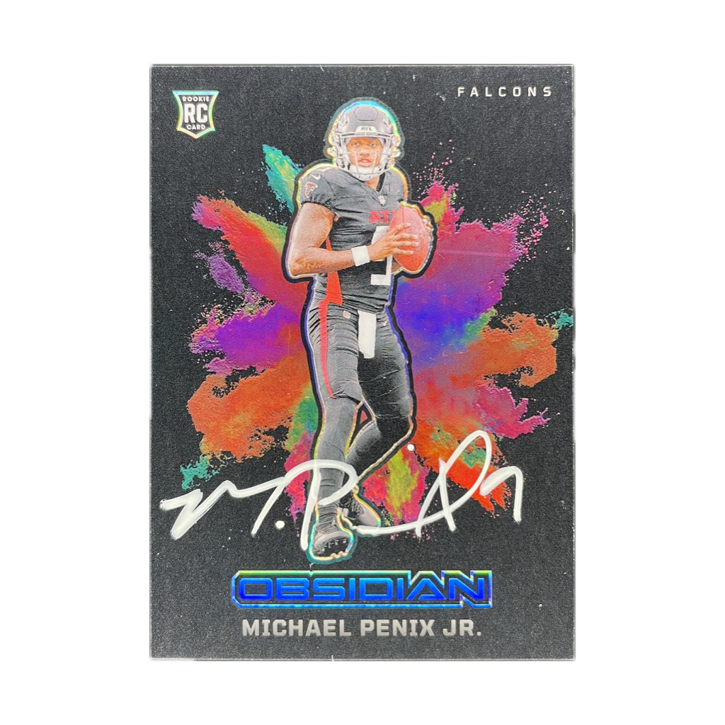 Michael Penix Jr. - 2024 Obsidian Black Colorblast On-Card Autograph - Beckett Authenticated Trading Card