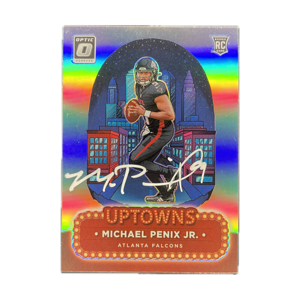 Michael Penix Jr. - 2024 Donruss Optic Uptown On-Card Autograph - Beckett Authenticated Trading Card