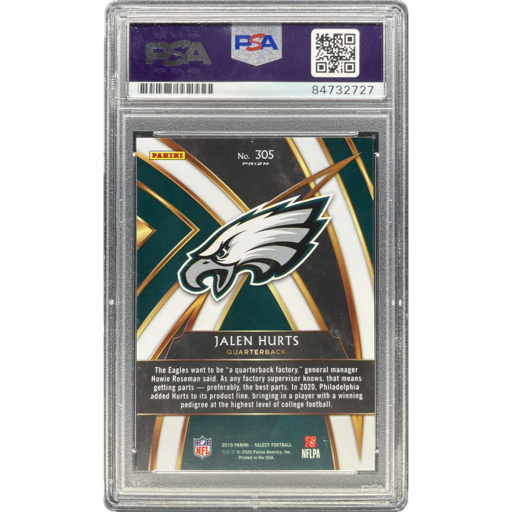 Jalen Hurts - 2019 Panini Select Silver XRC On-Card Autograph - PSA Authenticated Trading Card