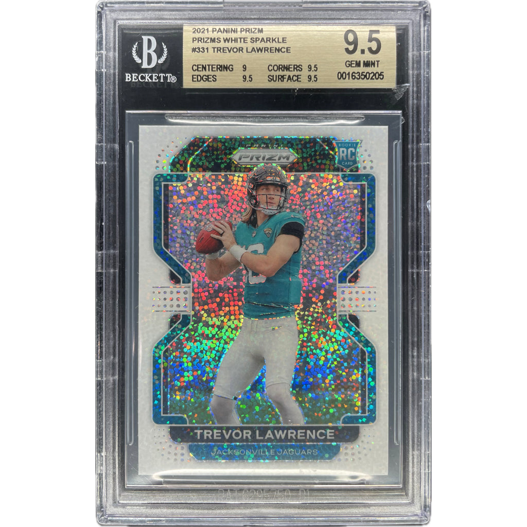 Trevor Lawrence - 2021 Panini Prizm White Sparkle Rookie BGS Graded Trading Card
