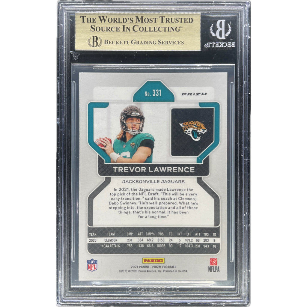 Trevor Lawrence - 2021 Panini Prizm White Sparkle Rookie BGS Graded Trading Card