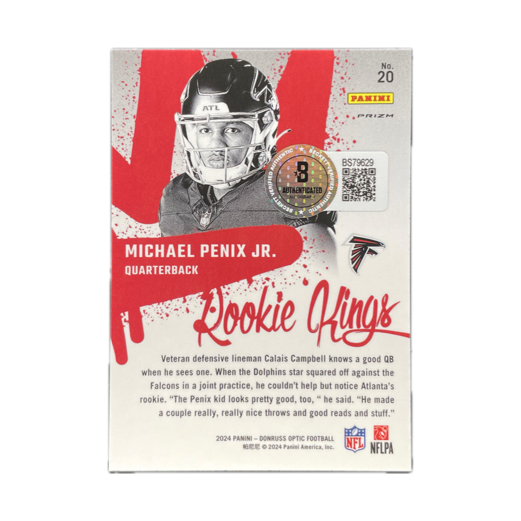 Michael Penix Jr - 2024 Panini Donruss Optic Rookie Kings On-Card Autograph