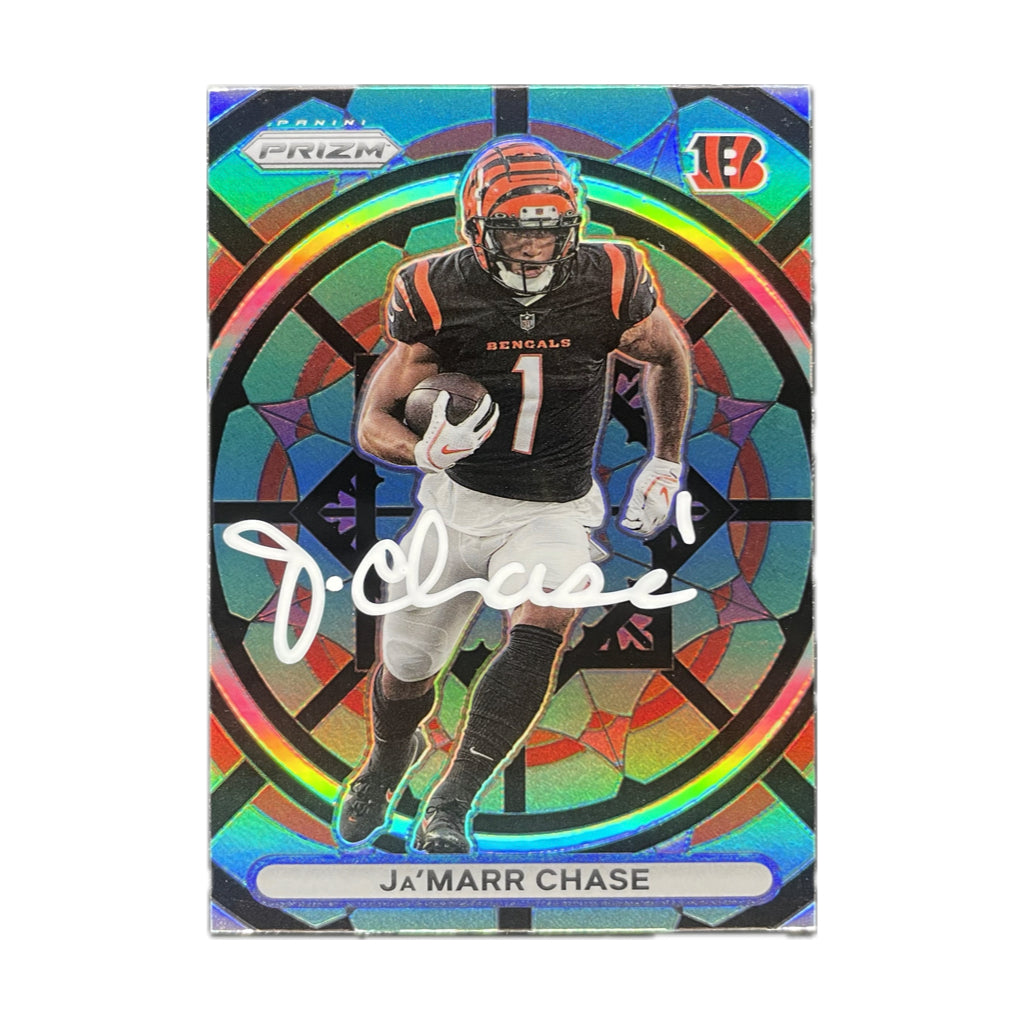Ja'Marr Chase - 2022 Panini Prizm Stained Glass On-Card Autograph