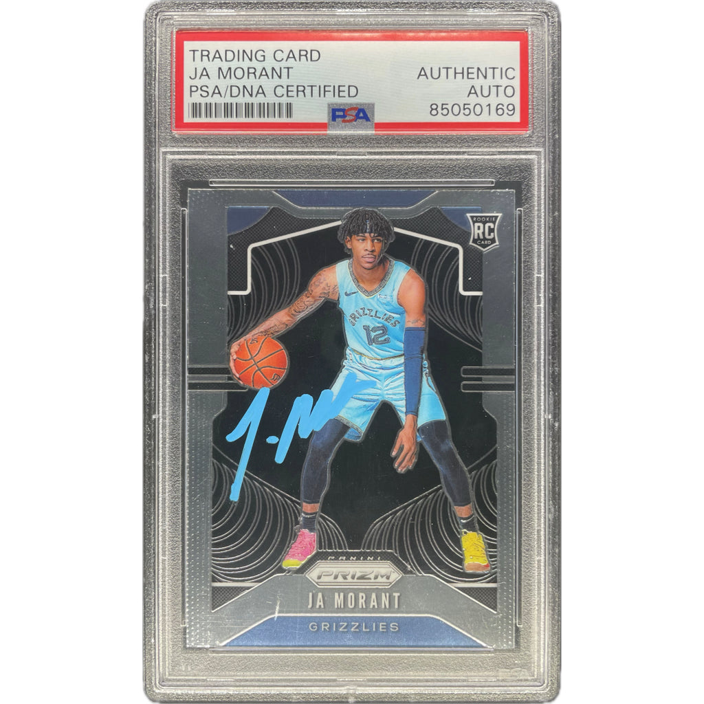 Ja Morant - 2019-20 Panini Prizm Rookie Card On-Card Autograph PSA Graded Trading Card