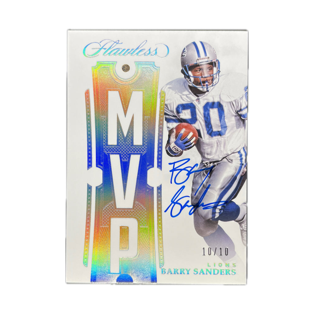 Barry Sanders - 2018 Panini Flawless MVP Diamond On-Card Autograph 10/10