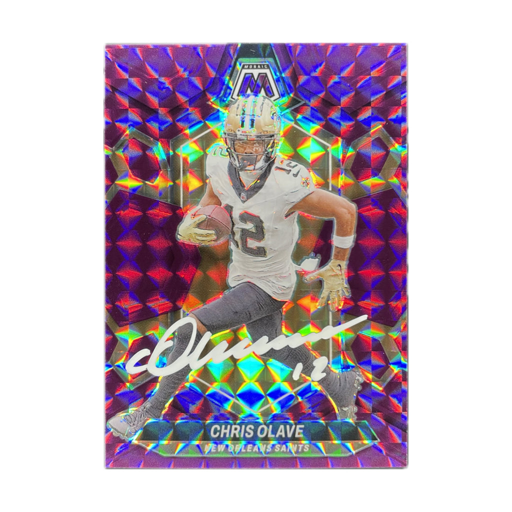 Chris Olave - 2024 Panini Purple Mosaic 26/49 On-Card Autograph