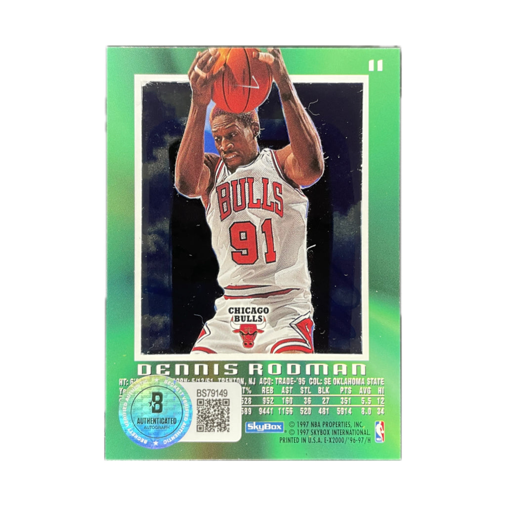 Dennis Rodman - 1997 Skybox E-X 2000 On-Card Autograph