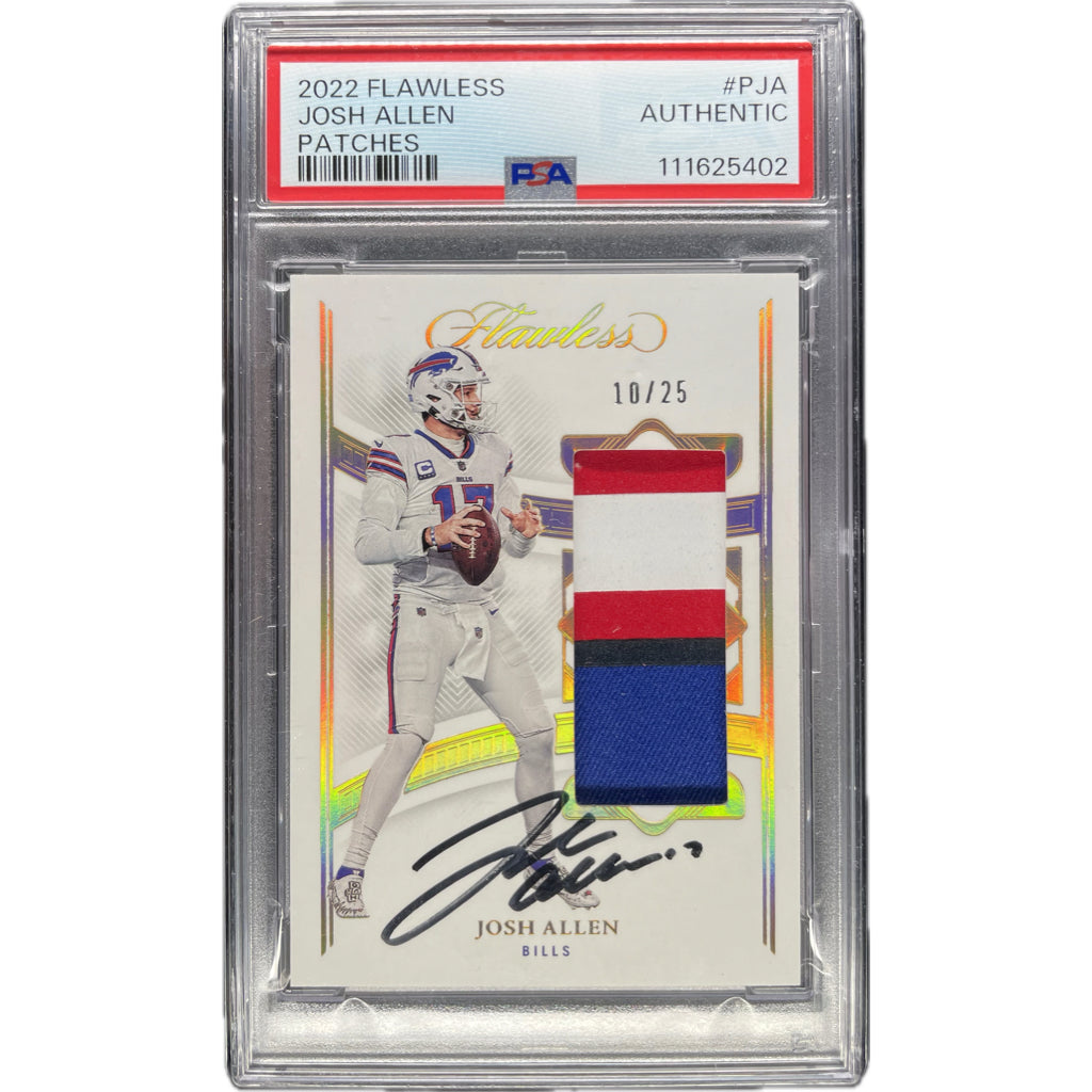 Josh Allen - 2022 Flawless Patches On-Card Autograph - PSA Graded Trading Card