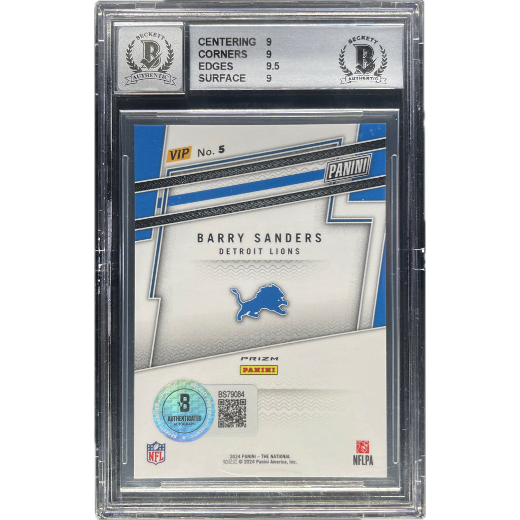 Barry Sanders - 2024 Nationals VIP Gold Pack Giraffe On-Card Autograph - BGS Graded Trading Card