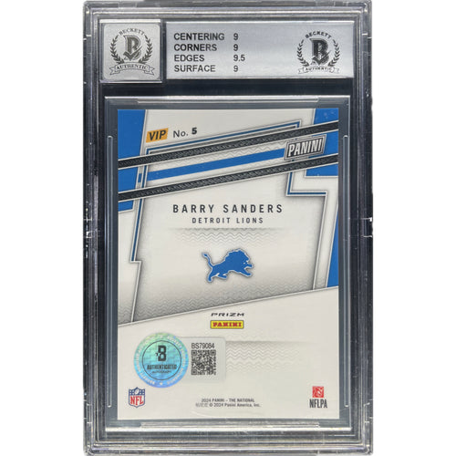 Barry Sanders - 2024 Nationals VIP Gold Pack Giraffe On-Card Autograph - BGS Graded Trading Card