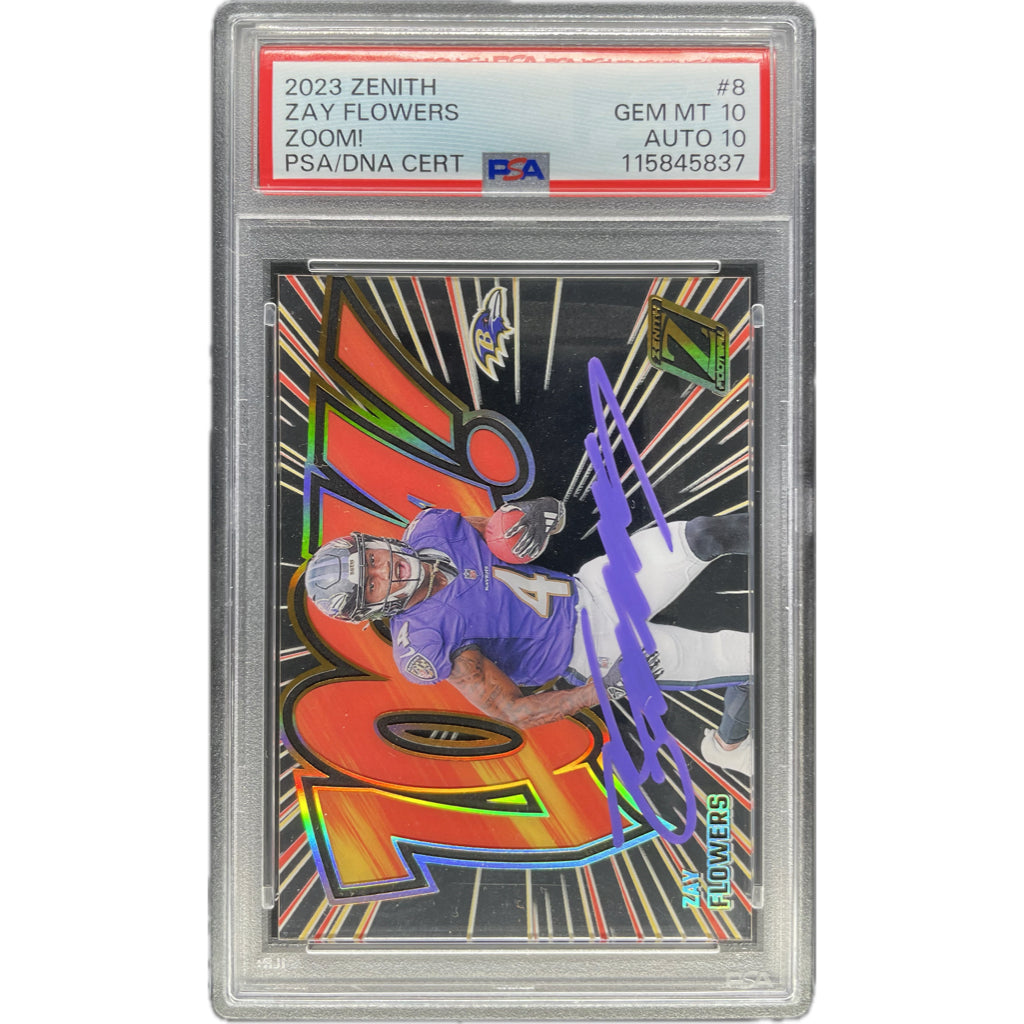 Zay Flowers - 2023 Zenith Zoom! - PSA Graded Trading Card