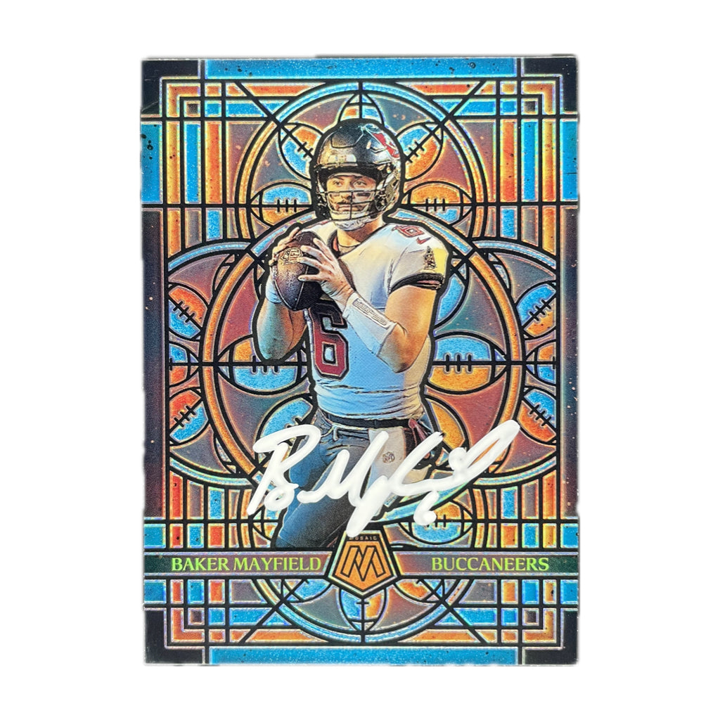 Baker Mayfield - 2025 Mosaic Stained Glass On-Card Autograph - Beckett Authenticated Trading Card