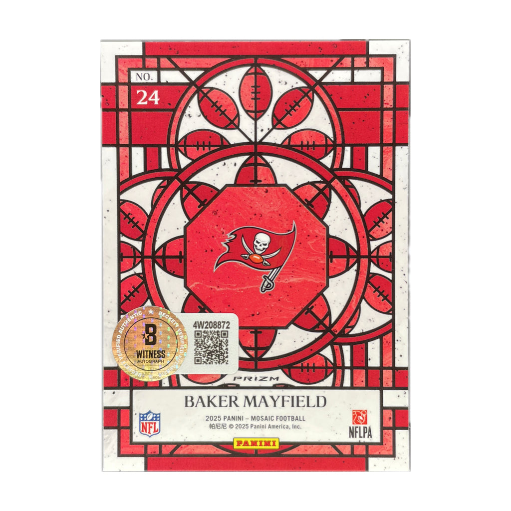 Baker Mayfield - 2025 Mosaic Stained Glass On-Card Autograph - Beckett Authenticated Trading Card