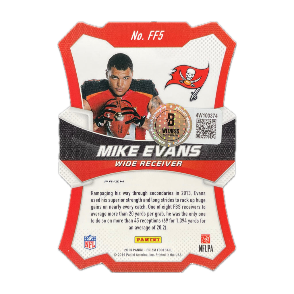Mike Evans - 2014 Panini Prizm Fresh Faces On-Card Autograph - Beckett Authenticated Trading Card