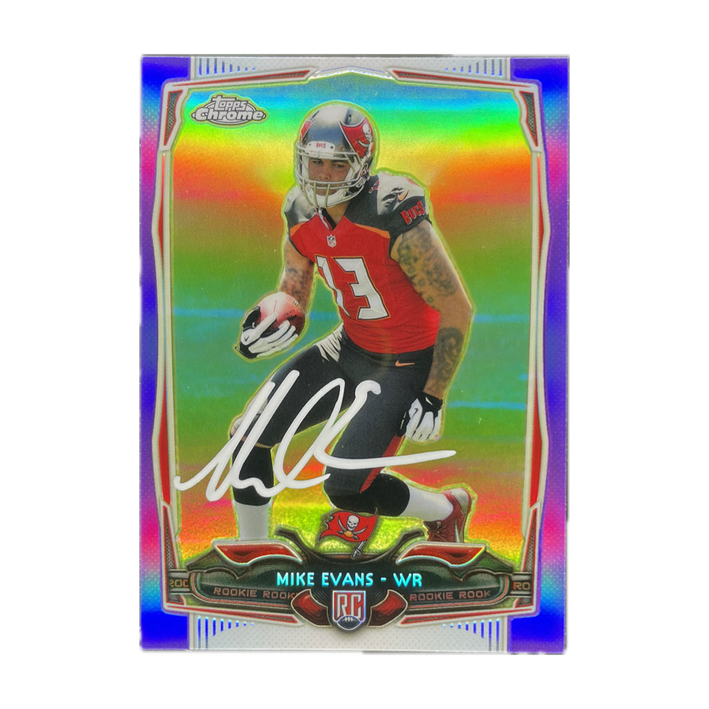 Mike Evans - 2014 Topps Chrome Blue Refractor On-Card Autograph - Beckett Authenticated Trading Card