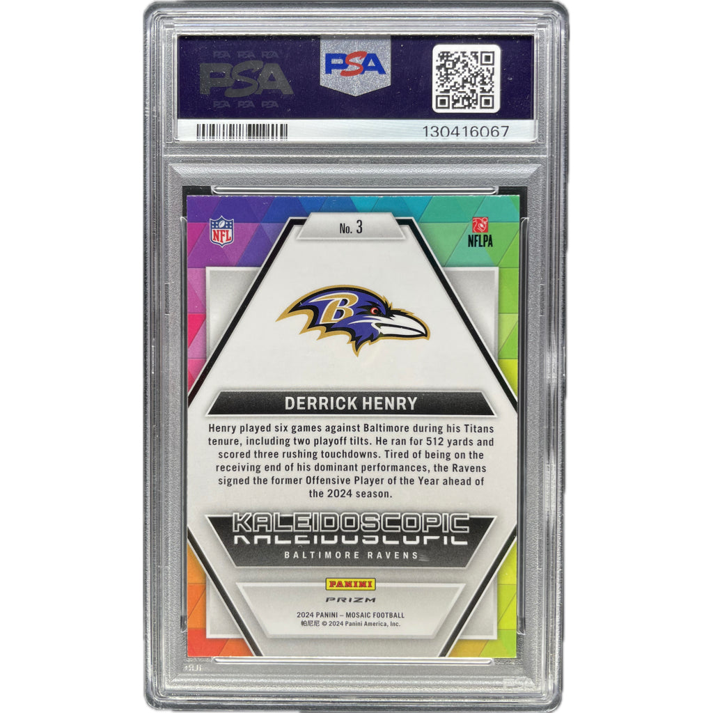 Derrick Henry - 2024 Mosaic Kaleidoscopic On-Card Autograph - PSA Graded Trading Card
