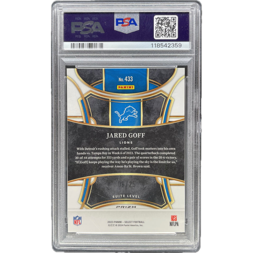 Jared Goff - 2023 Select Tie-Dye Prizm On-Card Autograph - Beckett Authenticated Trading Card