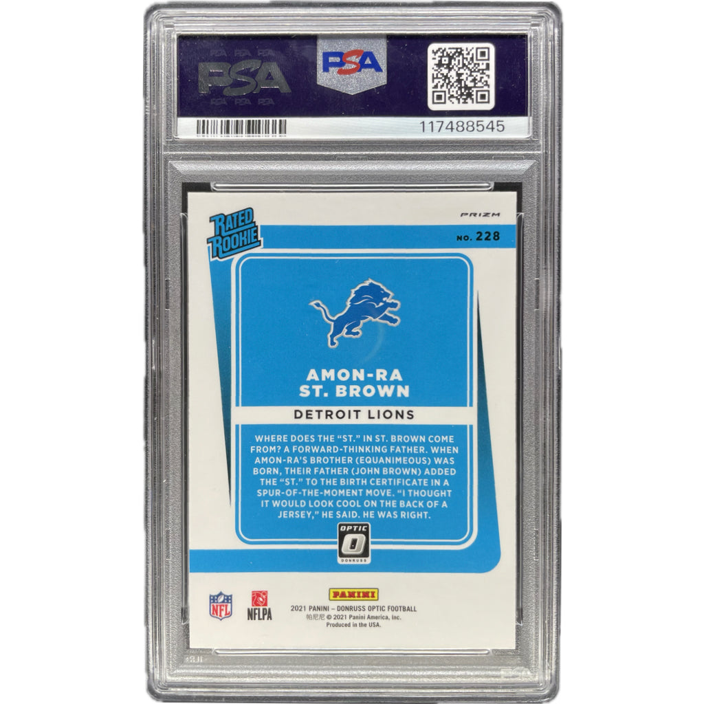 Amon-Ra St.Brown - 2021 Donruss Optic Holo On-Card Autograph - Beckett Authenticated Trading Card