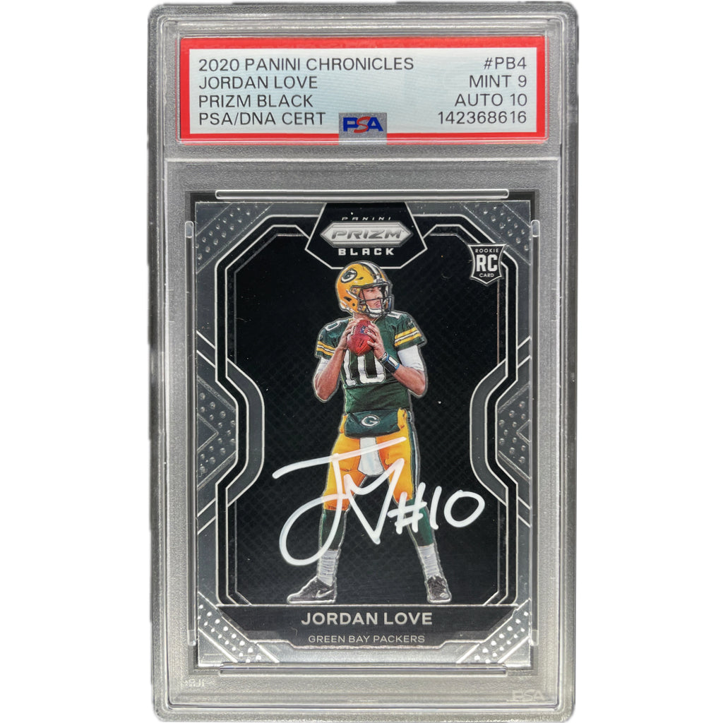 2020 Panini Chronicles Prizm Black Jordan Love #PB4 PSA 9 Auto 10