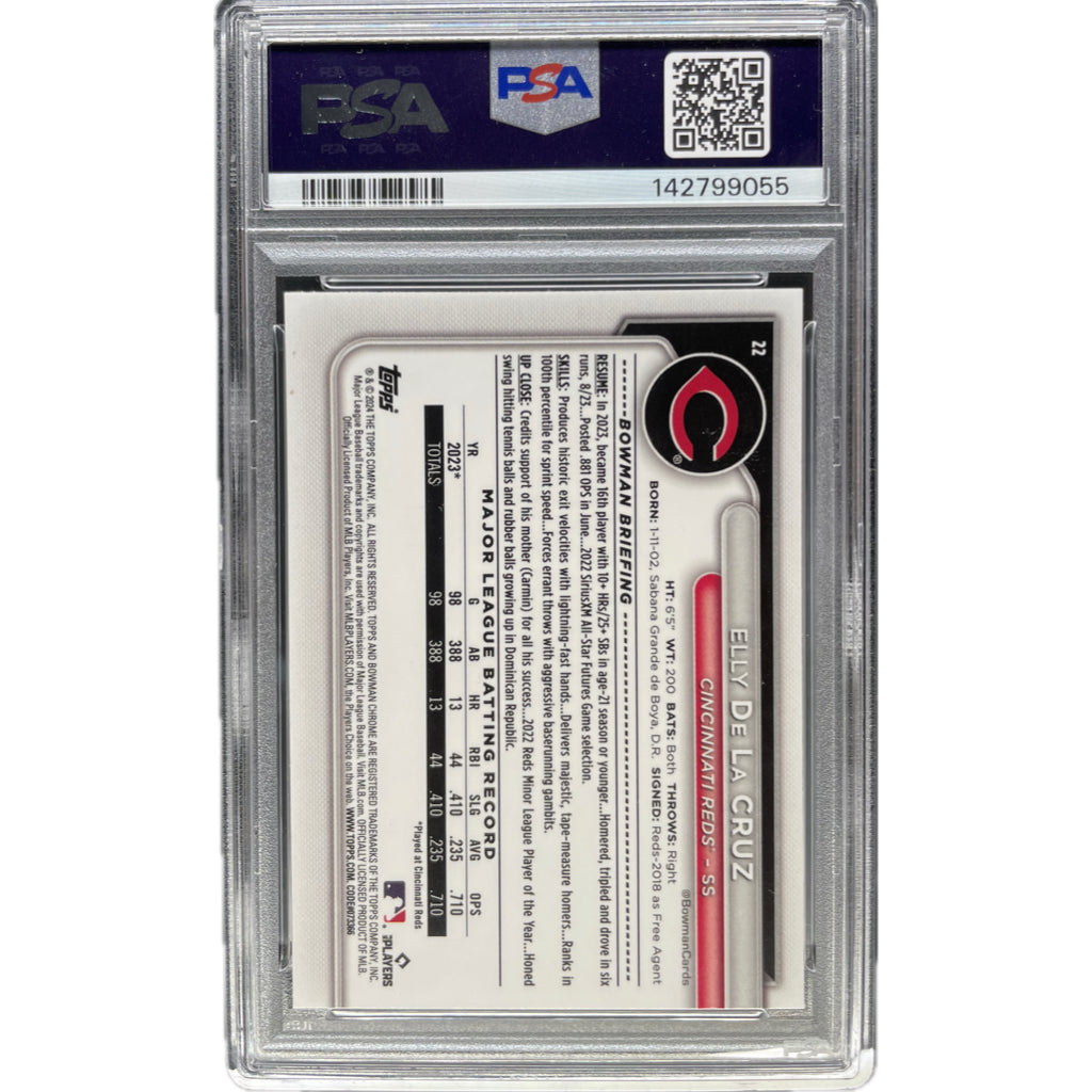 2024 Bowman Mega Box Chrome Elly De La Cruz #22 PSA AUTH Auto 10