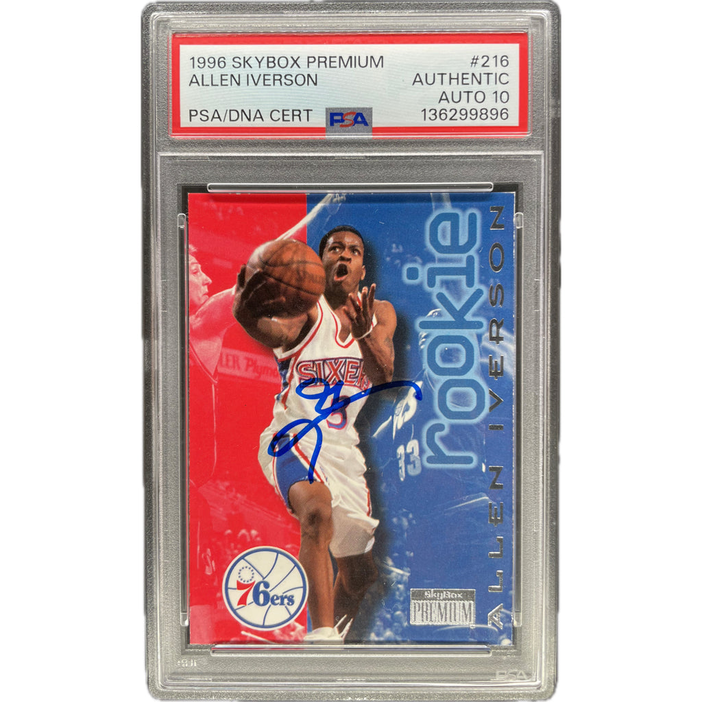 1996 Skybox Premium Allen Iverson #216 PSA AUTH Auto 10