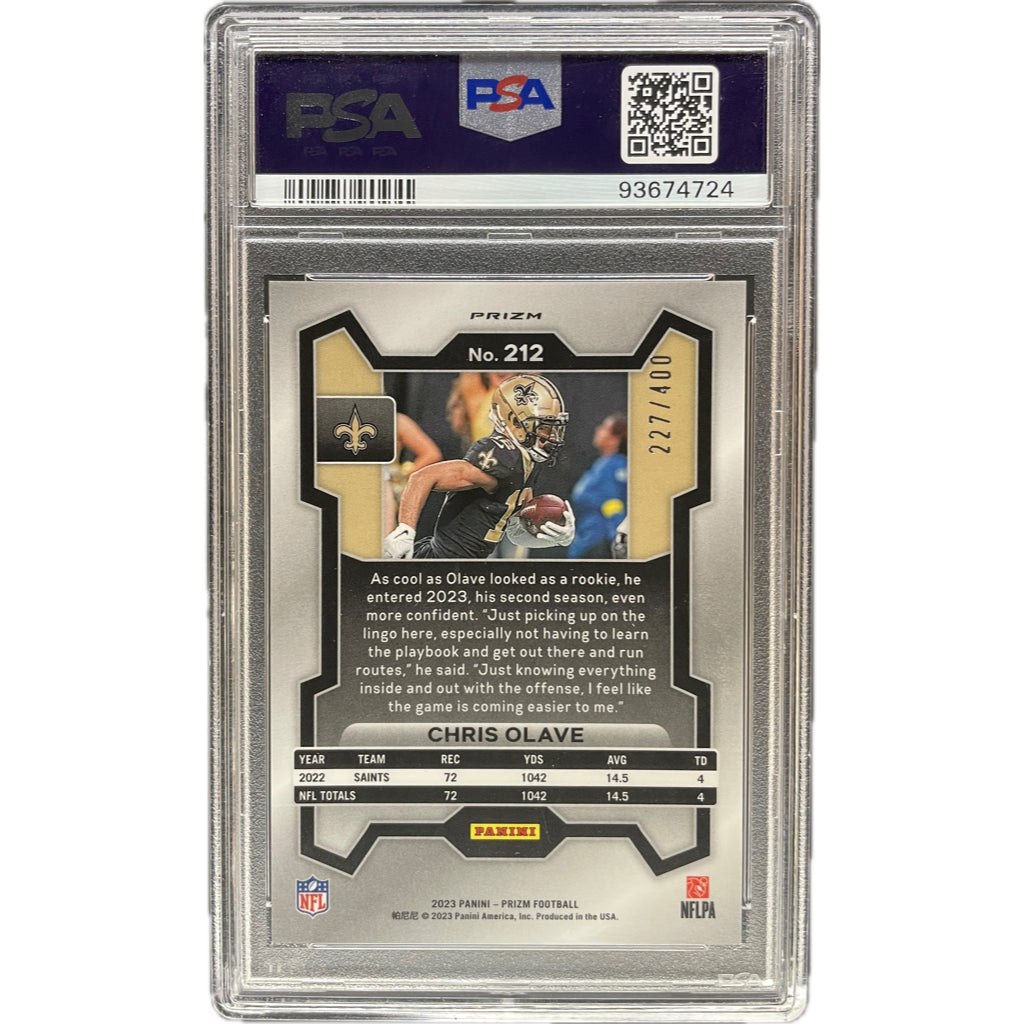 2023 Panini Prizm Chris Olave Pandora #212 PSA 10 Auto 10