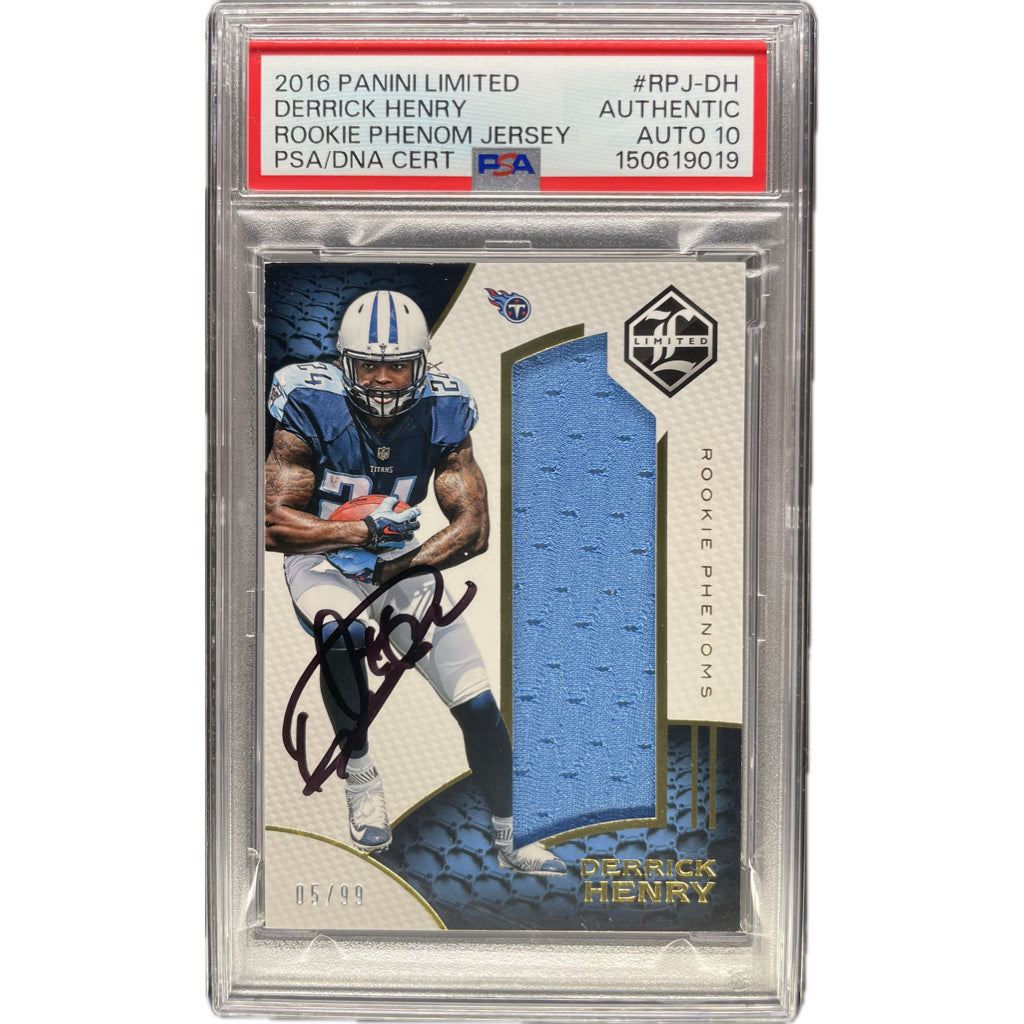 2016 Panini Limited Rookie Phenom Jersey Derrick Henry #RPJ-DH PSA AUTH Auto 10