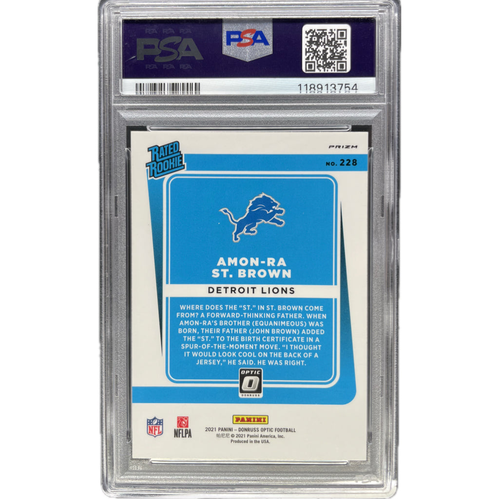 2021 Panini Donruss Optic Amon-Ra St. Brown Red Stars #228 PSA 8 Auto 10