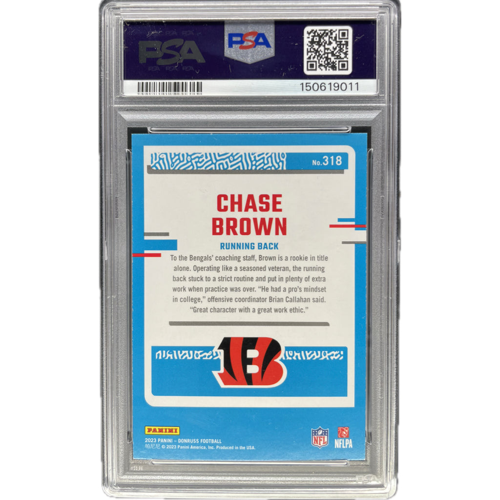 2023 Panini Donruss Chase Brown Press Proof Green #318 PSA AUTH Auto 10