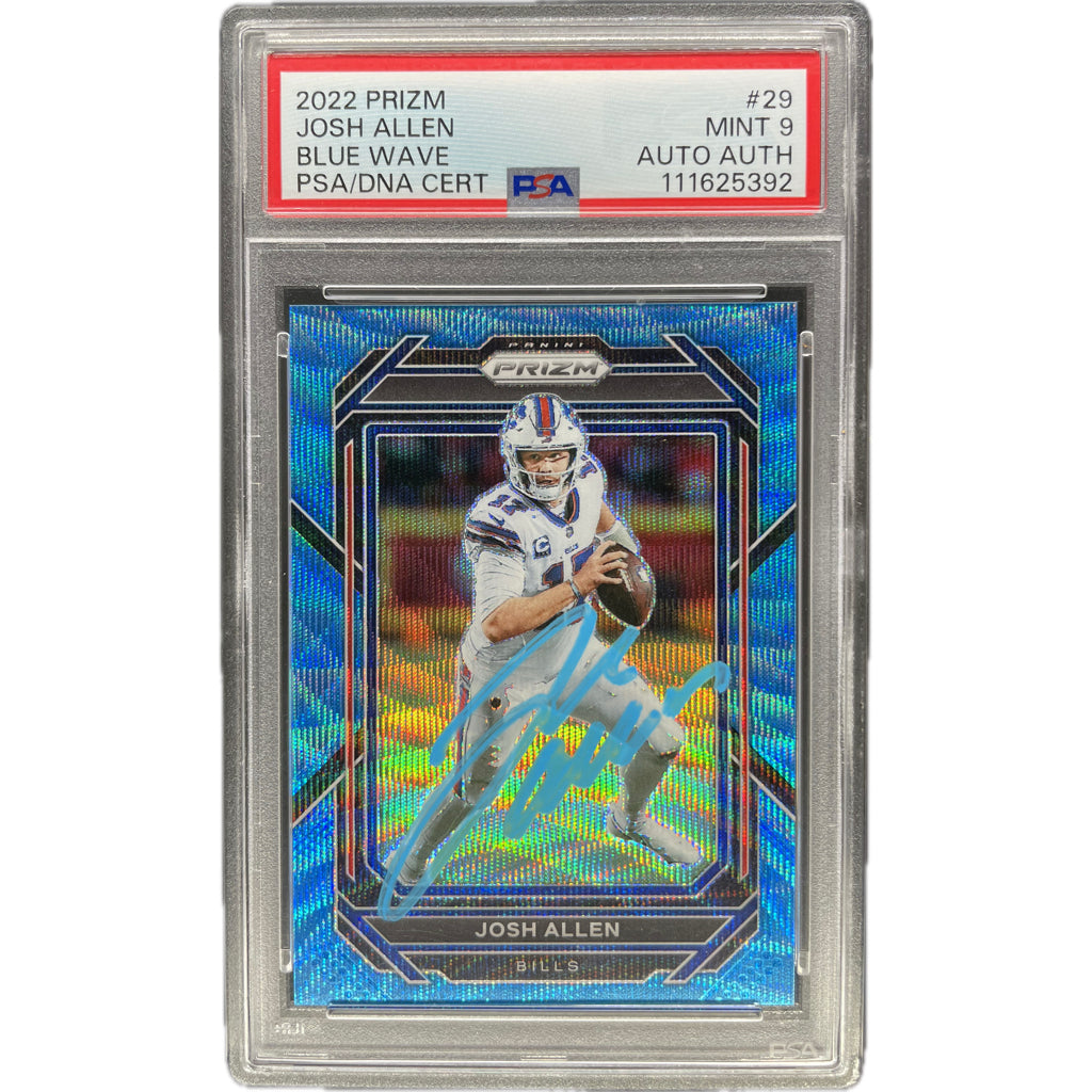 2022 Panini Prizm Josh Allen Blue Wave #29 PSA 9 Auto AUTH