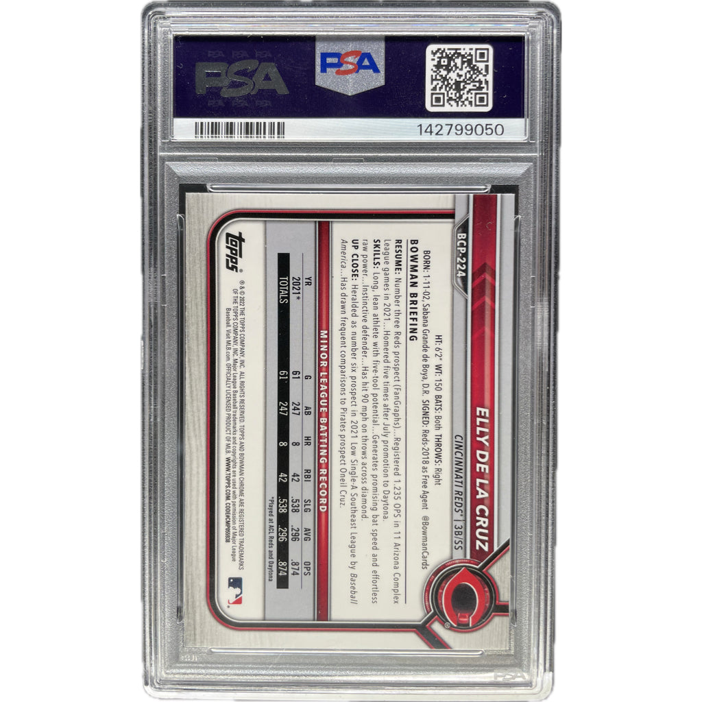 2022 Bowman Mega Box Chrome Elly De La Cruz #224 PSA AUTH Auto 10