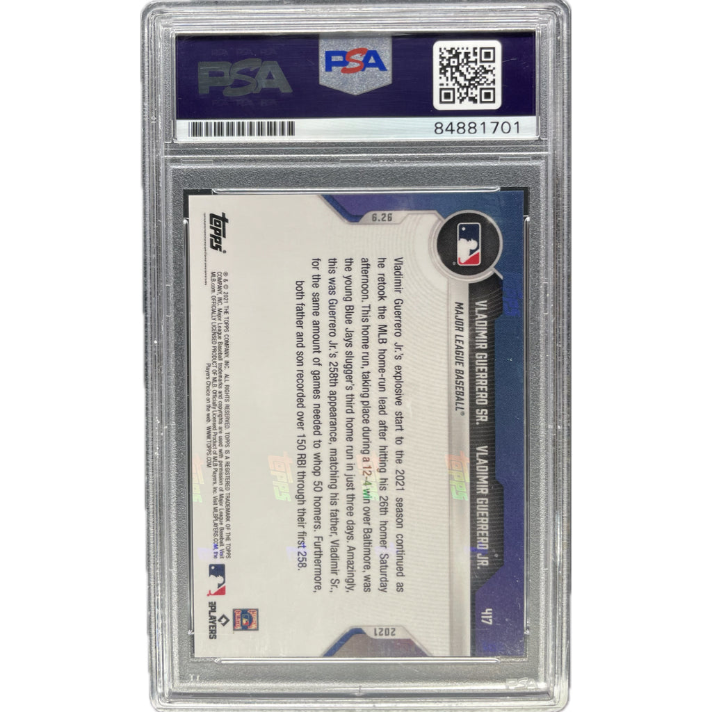 2021 Topps Now Vladimir Guerrero Sr. / Vladimir Guerrero Jr. #47 PSA 10 Auto AUTH