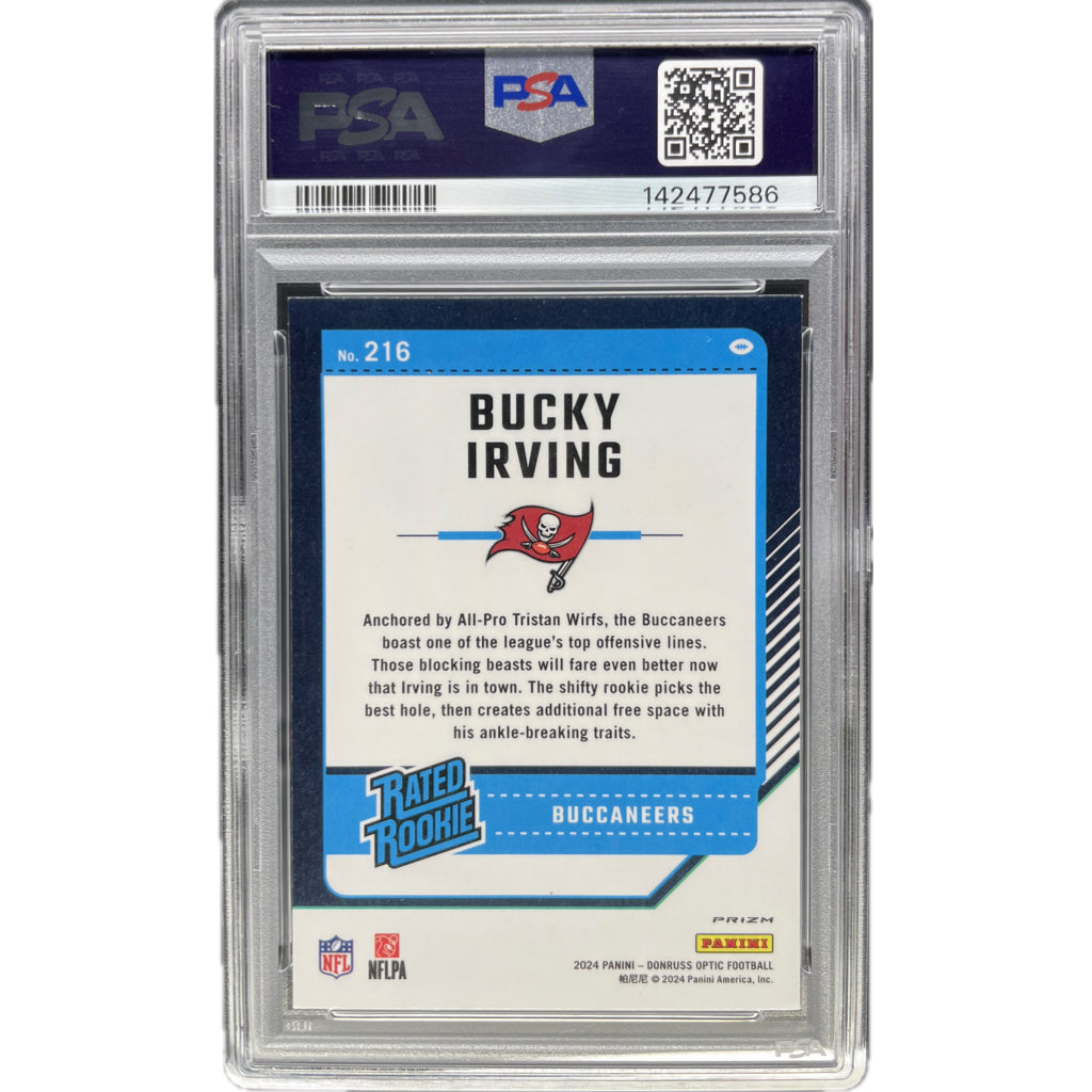 2024 Panini Donruss Optic Bucky Irving Green Hyper #216 PSA AUTH Auto 10