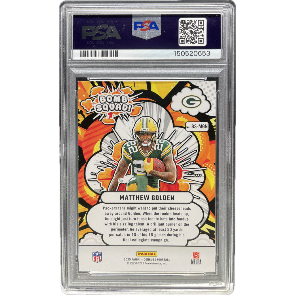 2025 Panini Donruss Bomb Squad Matthew Golden #BS-MGN PSA AUTH Auto AUTH