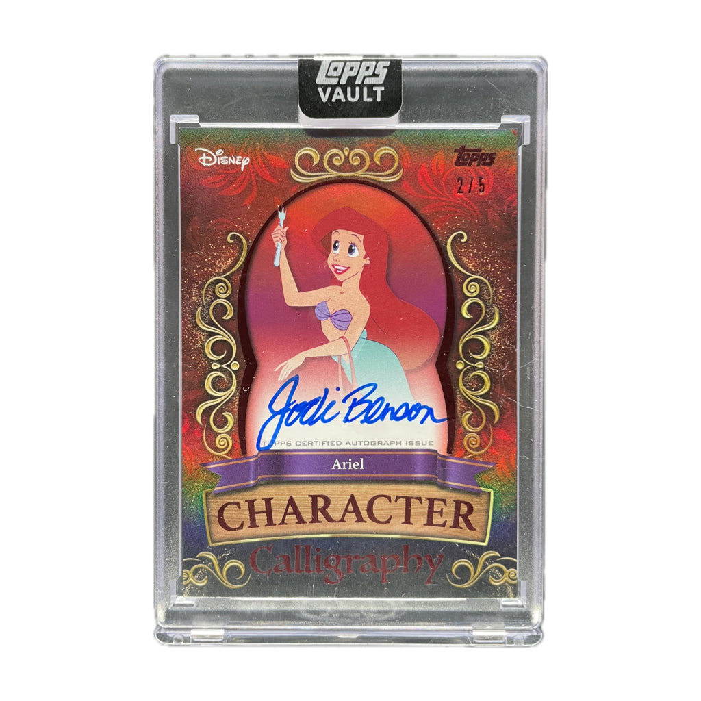 2026 Topps Disney Vault Jodi Benson/Ariel Character Calligraphy Auto /5 Encased