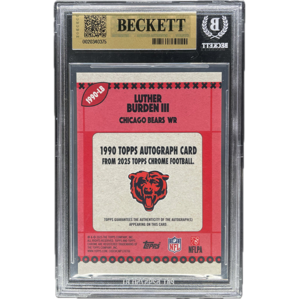 2025 Topps Chrome Luther Burden III 90' Autographs Orange Geometric Refreactors #1990LB BGS Pristine 10 Auto 10