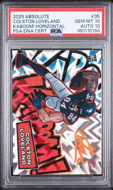 2025 Panini Absolute Colston Loveland Kaboom! Horizontal #35 PSA Gem MT 10 Auto 10