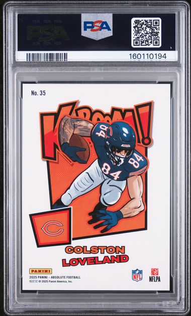 2025 Panini Absolute Colston Loveland Kaboom! Horizontal #35 PSA Gem MT 10 Auto 10