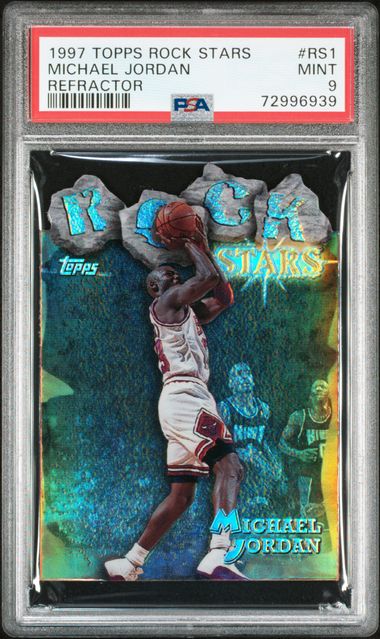 1997 Topps Rock Stars Michael Jordan Refractor #RS1 PSA Mint 9