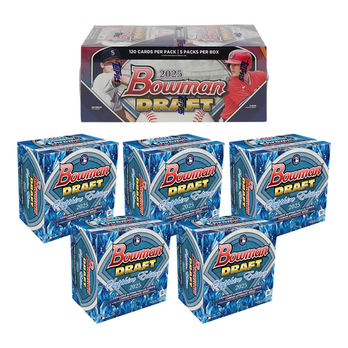 #MLB220 | PYT | 2025 BOWMAN DRAFT SAPPHIRE HALF CASE (5 Boxes) + BOWMAN DRAFT SUPER JUMBO