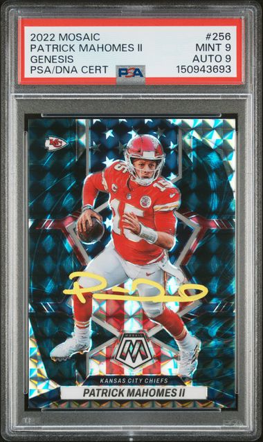 2022 Panini Mosaic Gensis Patrick Mahomes II #256 PSA 9 Auto 9